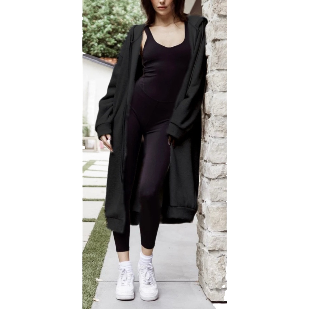 Priv Mila Maxi Coatigan in Black